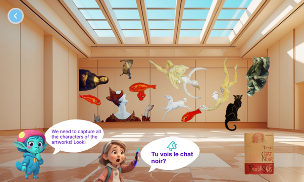 Image: “Learn French at the museum”, a Genially to be played on the Globetrotters Platform